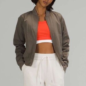 Lululemon Non-Stop Bomber reversible jacket in Rover color (Olive), size 6